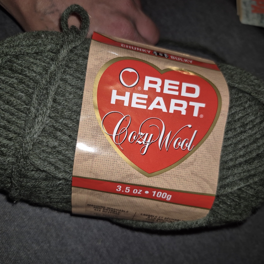 Red Heart Cozy Wool Yarn - Green